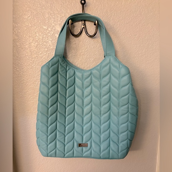 Vince Camuto Chic Teal Quilted Tote Bag